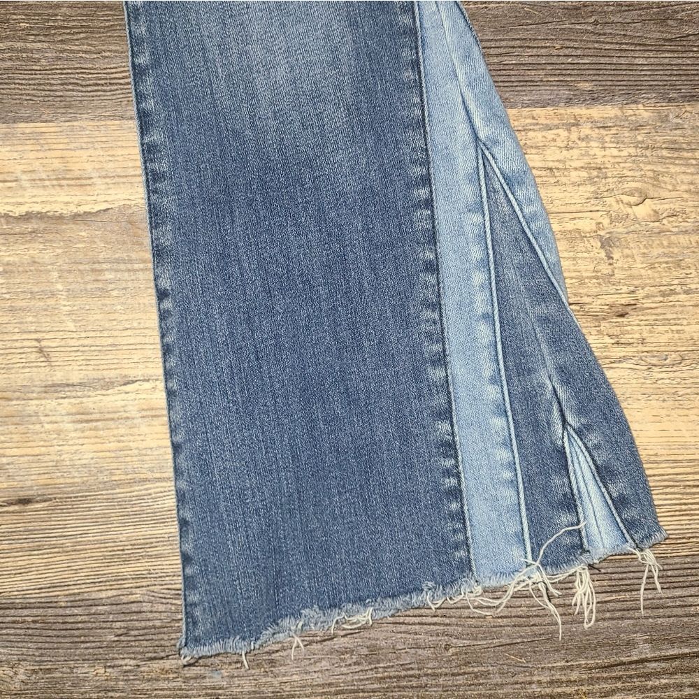 Kancan Two Tone Mid Rise Flare Leg Jeans - Picture 4 of 14